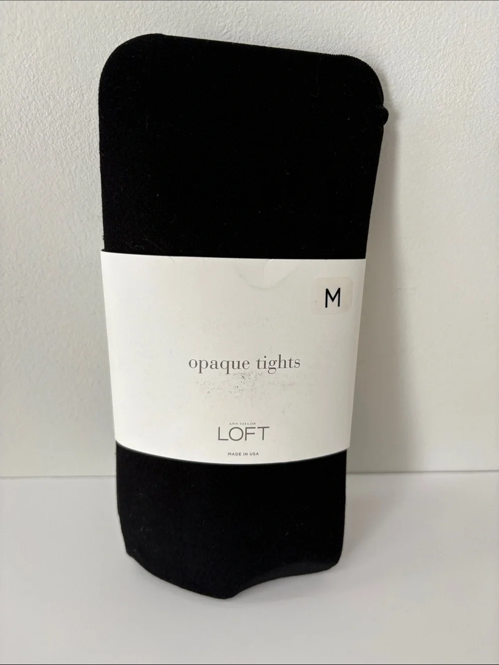 Ann Taylor LOFT Opaque Tights Black size Medium New in Package